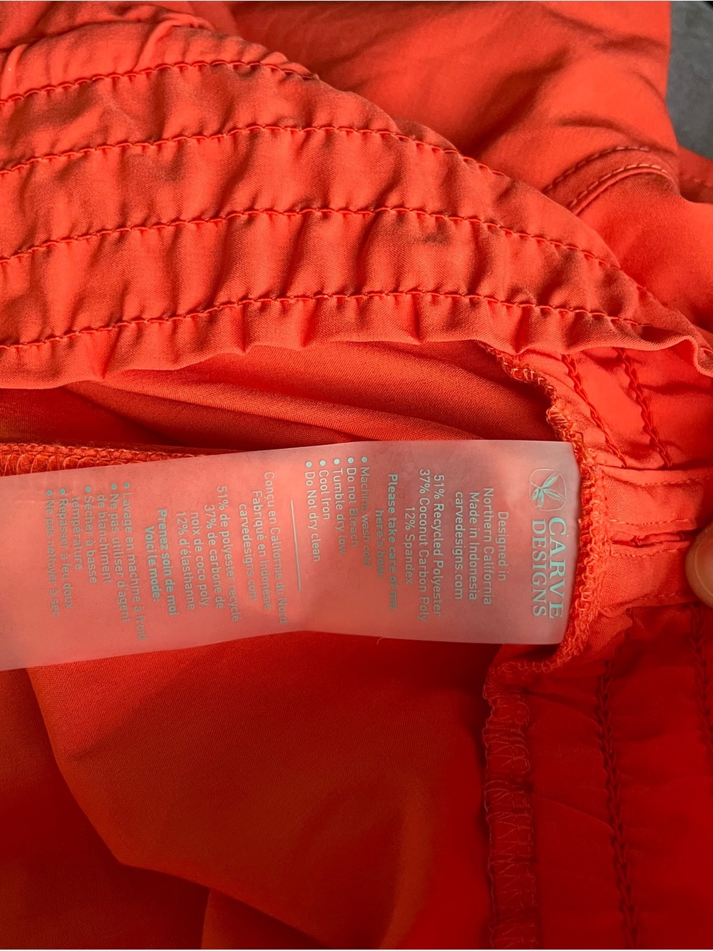 Carve Designs Coral Orange swim shorts - Picture 3 of 4